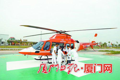 厦大附属翔安医院的直升机起降坪打通了空中救援通道。