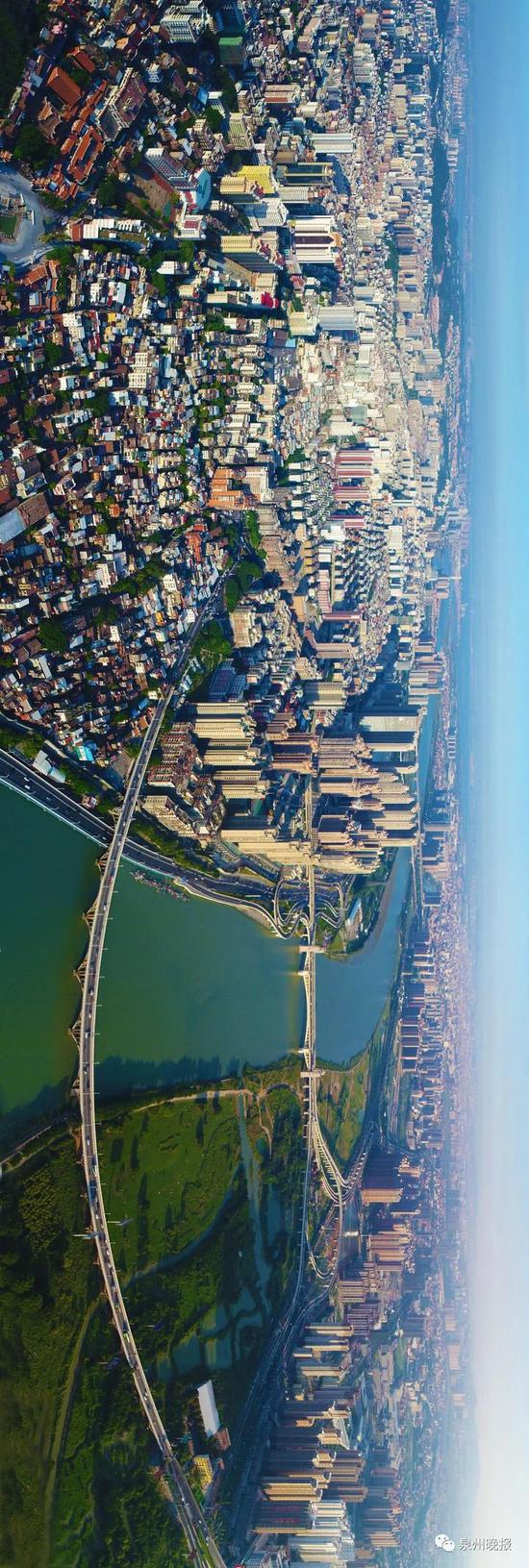 泉州中心市区一景——母亲河晋江两岸(陈英杰摄影)