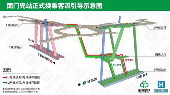 12月3日起,市民换乘这样走(福州地铁供图)