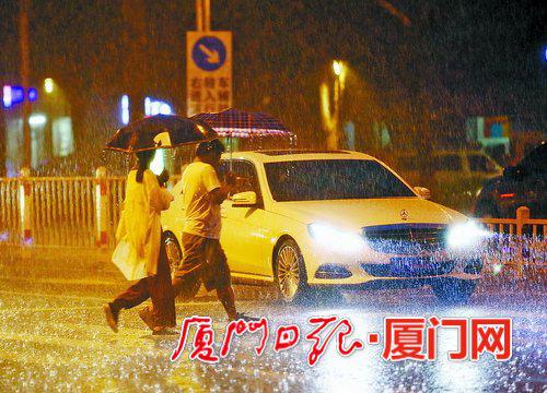 昨日傍晚突下大雨。(厦门日报记者张奇辉摄)