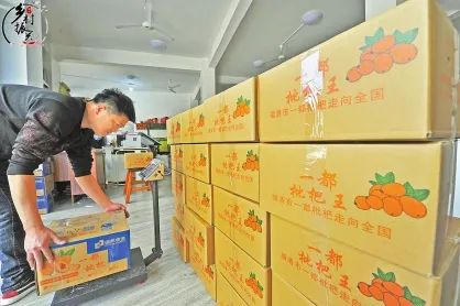物流企业云集一都，家庭电商农户发货忙。郑帅 摄