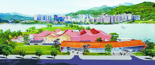 金沙书院整体设计以古出新,让整体建筑融入远山与城市。(效果图/海沧区提供)