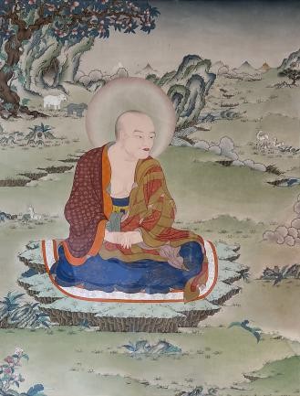 《指小路尊者》曲英江村,唐卡,80×60cm