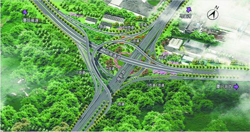 ■海疏立交工程建成后,将进一步完善区域路网。 效果图