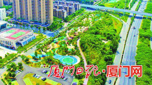 图为翔安大道公园。