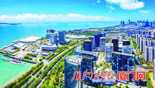 湖里区弘扬特区发祥地精神,以良好精神风貌和优异成绩庆祝中国共产党成立100周年。图为湖里东部新城一景。(本报记者 黄嵘 摄)