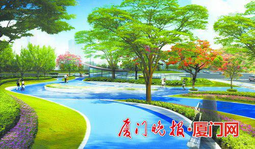 ▲地铁2号线湖滨中路站2号出入口,规划了一处小游园。 效果图