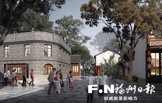 和平街及建设路交叉口改造效果图。