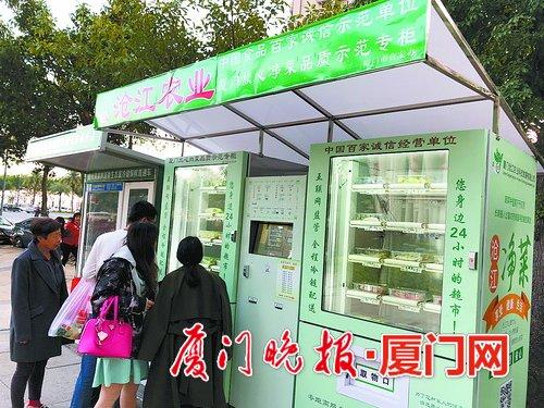 自助售菜机悄悄进驻厦门小区 吸引众多居民围观
