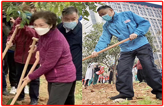 图 陈锋教授与李兰娟院士等共植“感恩林”
