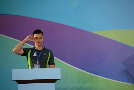 &nbsp;裁判员代表 陈亮 宣誓&nbsp; 主办方供图