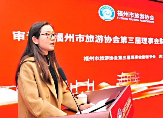 福州市旅游协会第三届理事会副秘书长洪烨作第三届理事会财务工作报告