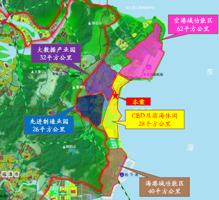 (福州滨海新城功能分布图)