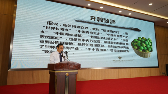 诏安县人民政府副县长林惠溪介绍诏安青梅产业