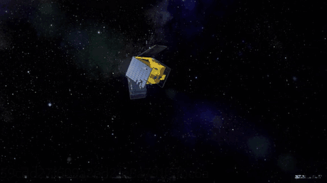 图为海丝二号小卫星太空作业模拟动画 / 视频来源：航天东方红有限公司