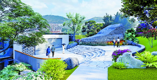 不久的将来,一座山地综合公园将在石头皮山落成。(效果图)