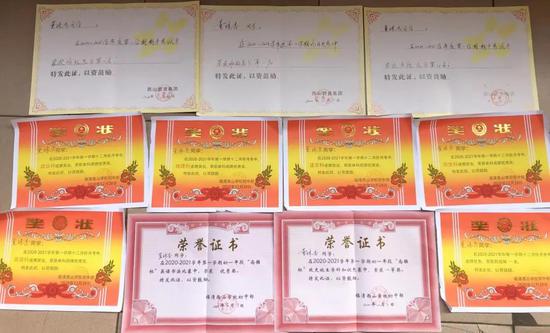 入学一学期来,董珠杏同学所获部分荣誉