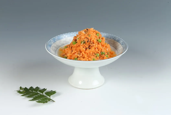 素食养生:素蟹黄(图片来源:灵隐寺)