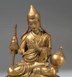 西藏木雕彩绘：阿底峡尊者坐像