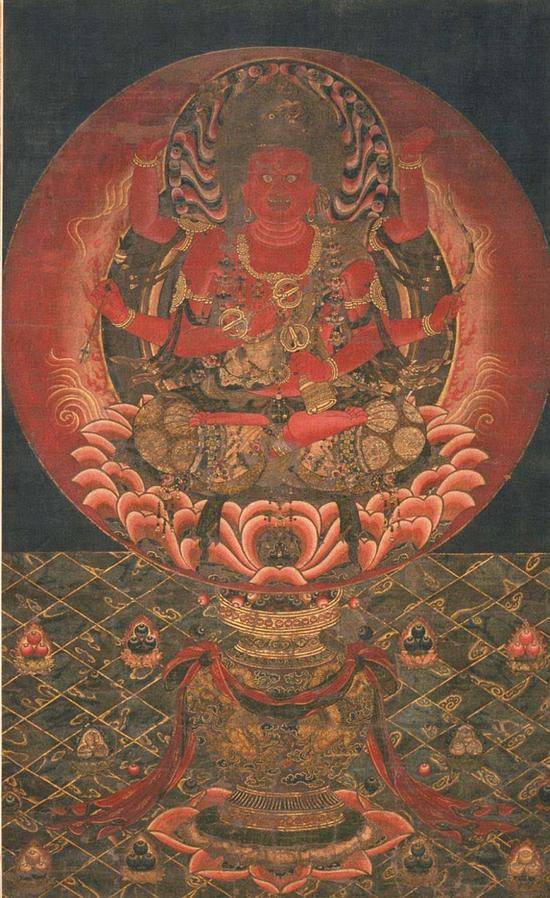 日本南北朝时代爱染明王坐像