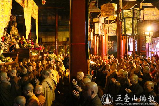 五台山各寺院纷纷举行梦参老和尚103岁寿诞祈福法会(图：五台山佛教)
