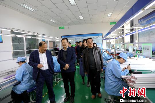 中国侨联副主席齐备胜率调研组来到宁夏荣光科技集体调研。 李佩珊 摄