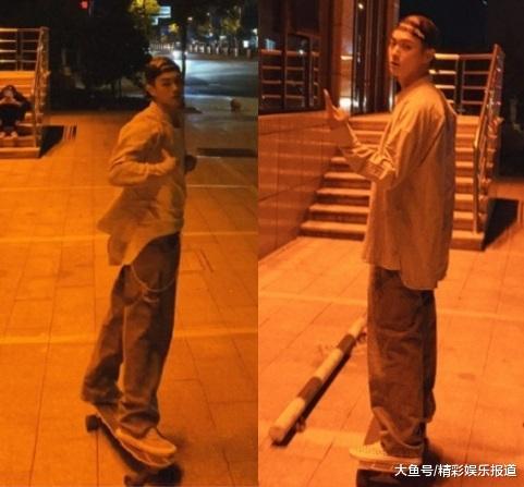 许凯仗着腿长 就穿 加宽阔腿裤 九头身