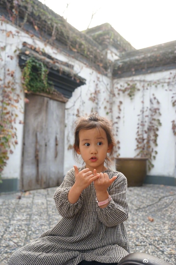 黄磊一家五口外出游玩,儿子首次侧脸出镜肉嘟