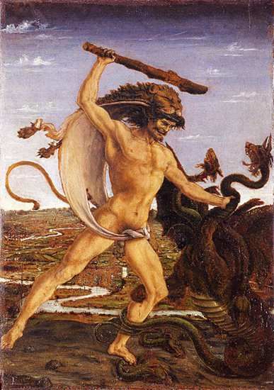Hercules and the Hydra(Antonio del Pollaiolo绘于约1475年)