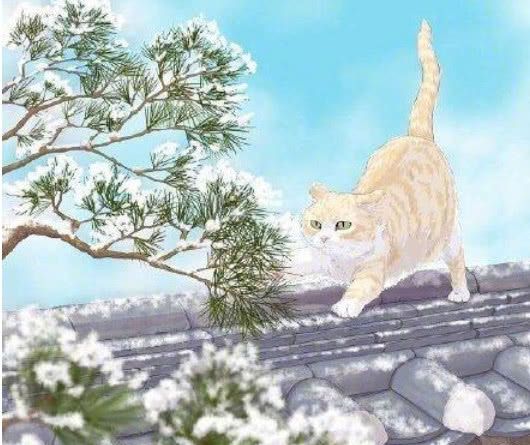慵懒惬意的猫咪插画,幸福得让人想哭,不是多年的铲屎官体会不了