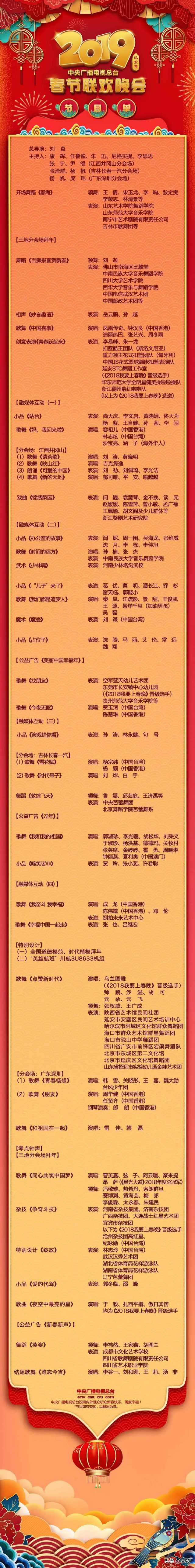 2019央视春晚节目单,2019春晚节目单 2019年央视春晚节目单出炉了!40个节目陪您过大年