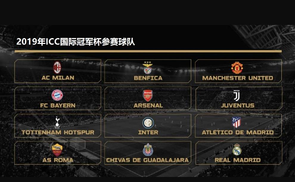 2019ICC国际冠军杯赛完整赛程:国米尤文曼联