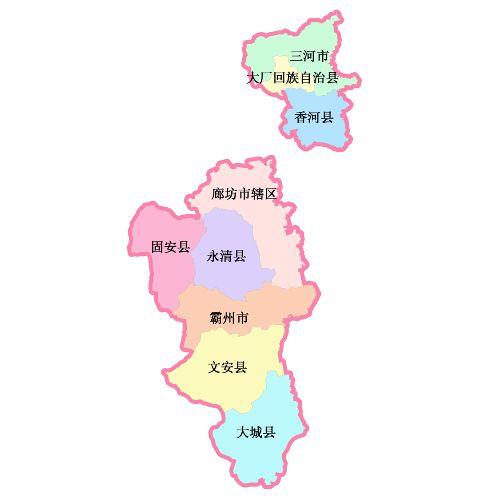 河北省的一个地级市，被北京和天津无情的分割！