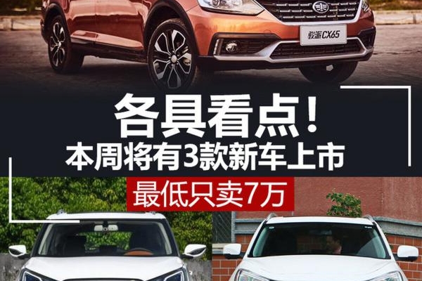 各具看点！本周将有3款新车上市 最低只卖7万