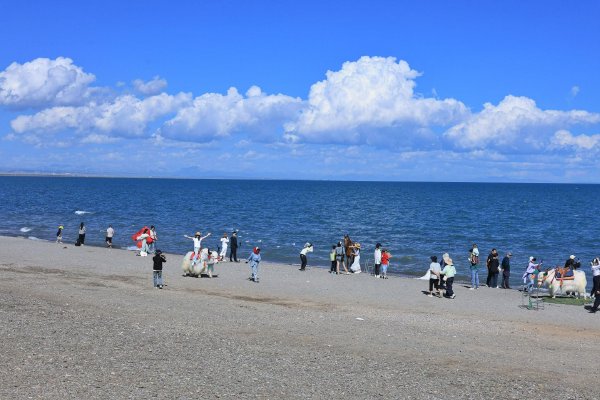 青海湖迎来暑期客流高峰