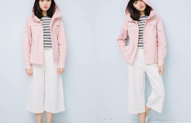 150小个子穿短外套,搭配九分阔腿裤,这样搭