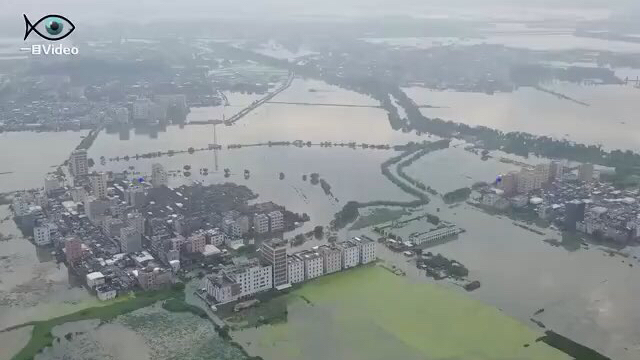 广东汕头暴雨后内涝严重