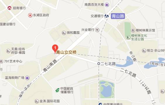 青山南路拟改造区域示意图