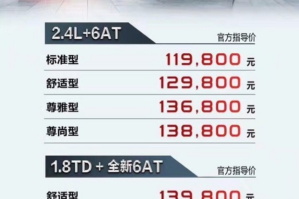 新款博瑞正式上市 售价11.98-17.98万元