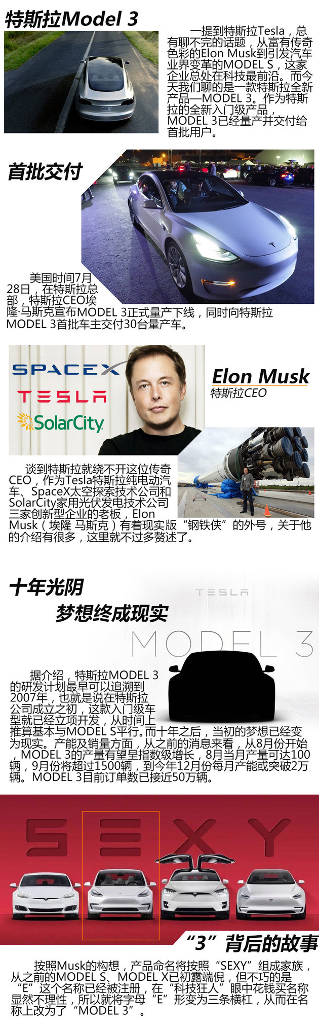 30万的特斯拉来了? MODEL 3车型解析