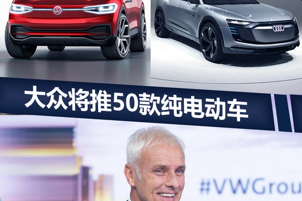 大众将投入超1500亿元 开发50款纯电动汽车