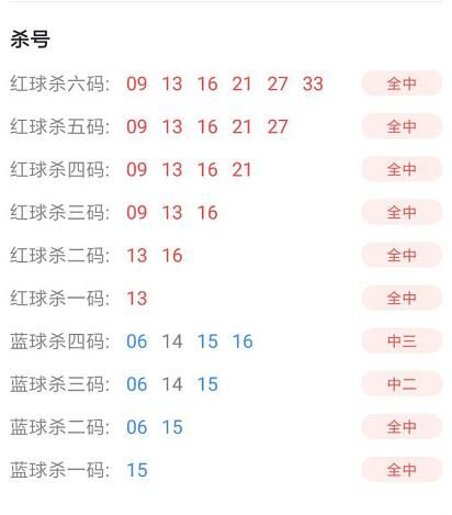 杀号成绩示例 杀号成绩示例