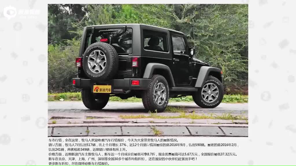 牧马人优惠8.7折起 价格浮动欲购从速