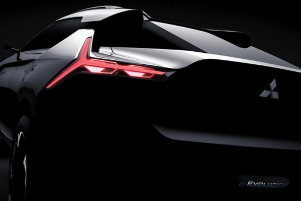 三菱e-EVOLUTION概念车预告图 10月亮相