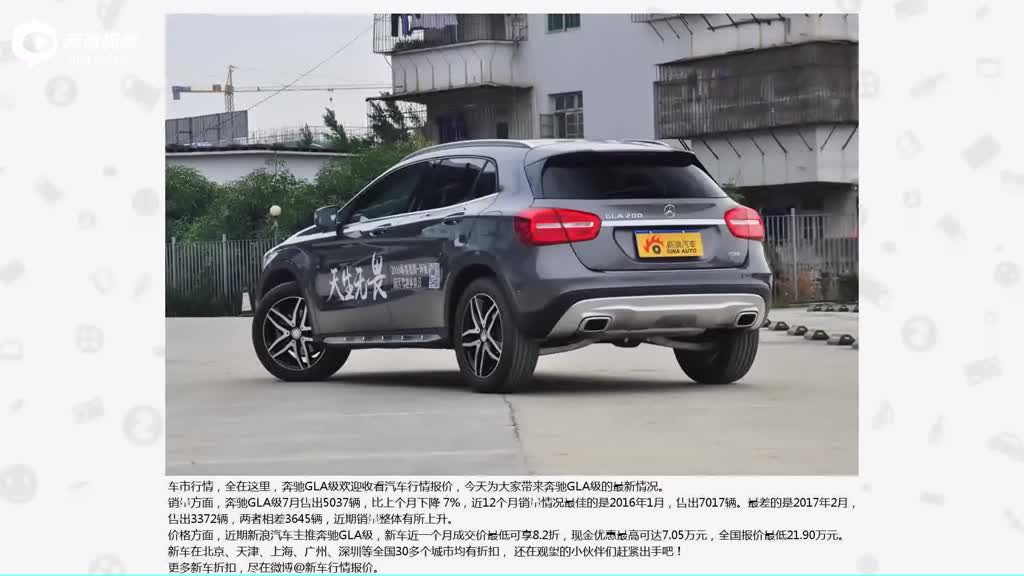 7月新车比价 奔驰GLA级最大折扣8.2折
