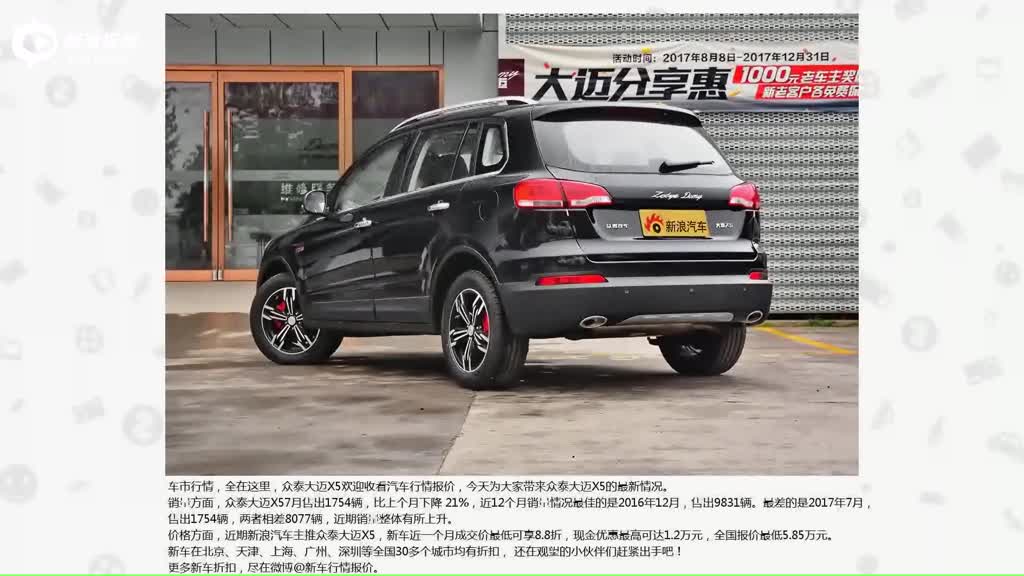 7月限时促销 众泰大迈X5最低享8.8折