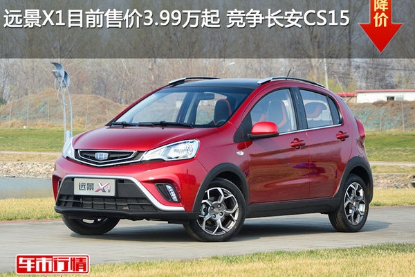 远景X1目前售价3.99万元起 竞争长安CS15