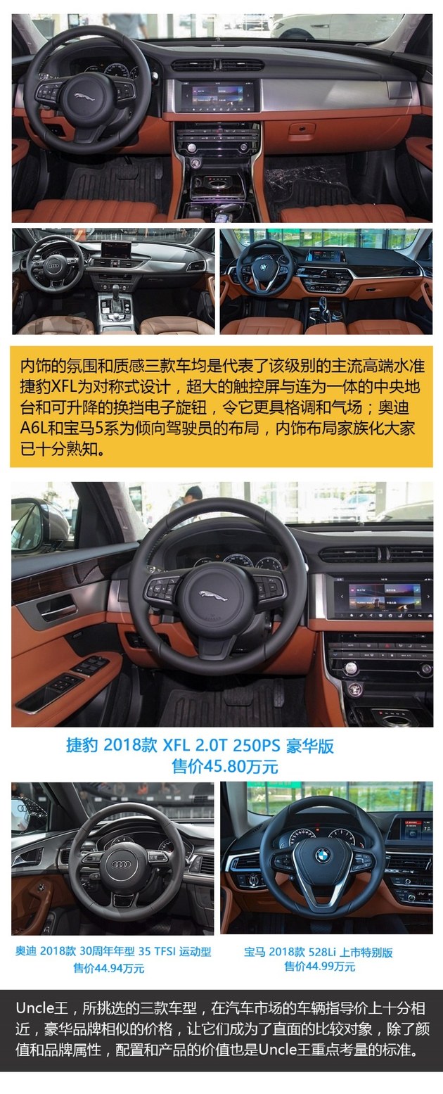 捷豹XFL奥迪A6L宝马5系 看Uncle王如何选?