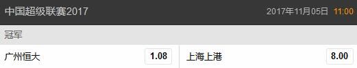 中超夺冠赔率