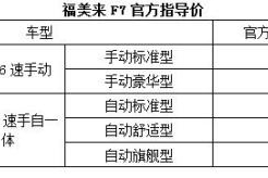 福美来F7七座多功能家轿上市 售7.98-11.98万